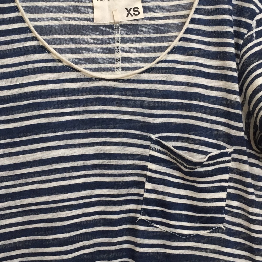 Rag & Bone Striped Pocket Tee - Xs View 4